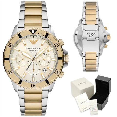 ZEGAREK MĘSKI EMPORIO ARMANI AR11606 TWO-TONE CHRONOGRAPH + BOX ZEGAREK MĘSKI EMPORIO ARMANI AR11606 TWO-TONE CHRONOGRAPH + BOX