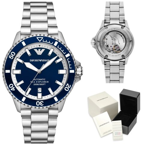ZEGAREK MĘSKI EMPORIO ARMANI AR60079 SEA ExPLORER AUTOMATIC (ZI110A) + BOX ZEGAREK MĘSKI EMPORIO ARMANI AR60079 SEA ExPLORER AUTOMATIC (ZI110A) + BOX