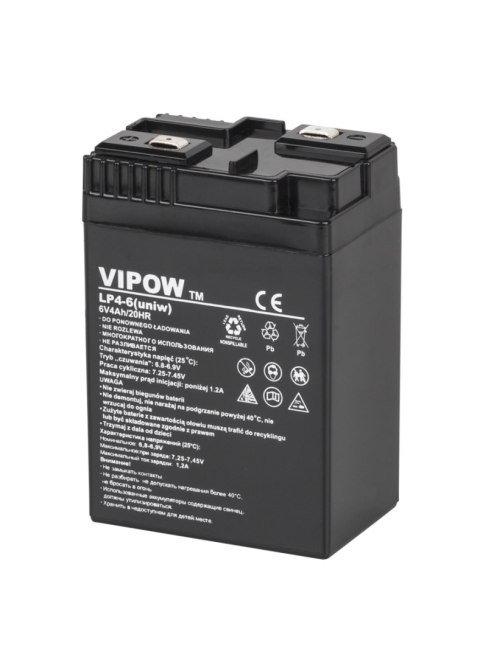 AKUMULATOR ŻELOWY VIPOW 6V 4AH (UNIW.)