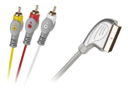 KABEL EURO-3RCA 1.5M SREBRNY ŁEZKA BLISTER