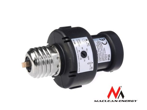 O PRAWA ŻARÓWKI E27 MACLEAN, 100W, Z CZUJNIKIEM ZMIERZCHU, TIMER, MCE21B O PRAWA ŻARÓWKI E27 MACLEAN, 100W, Z CZUJNIKIEM ZMIERZCHU, TIMER, MCE21B