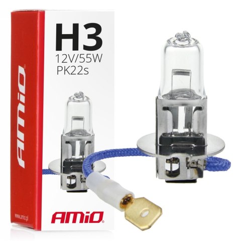 ŻARÓWKA HALOGENOWA H3 12V 55W FILTR UV (E8) AMIO-01478 ŻARÓWKA HALOGENOWA H3 12V 55W FILTR UV (E8) AMIO-01478