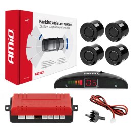 ZESTAW CZUJNIKÓW  PARKOWANIA COFANIA LED 4 SENSORY CZARNE AMIO-01565