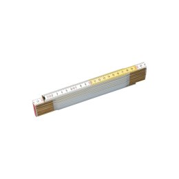 354580 MIARA SKŁADANA DREWNIANA 2M (BIAŁO-ŻŁÓTA)