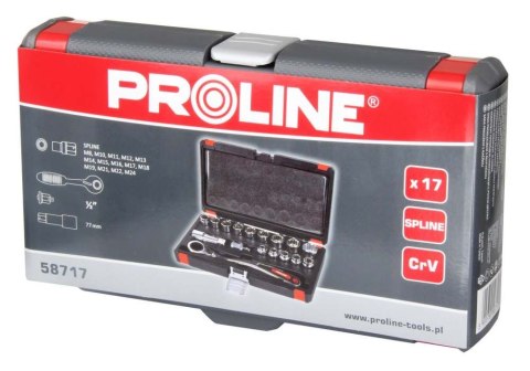 58717 KLUCZE NASADOWE PRZELOTOWE S PLINE, ZESTAW 17 ELEMENTÓW, PROLINE 58717 KLUCZE NASADOWE PRZELOTOWE S PLINE, ZESTAW 17 ELEMENTÓW, PROLINE