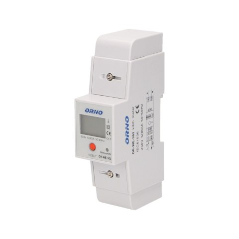 1-FAZOWY WSKAŹNIK ZUŻYCIA ENERGII ELEKTRYCZNEJ, 80A, DODATKOWY WSKAŹNIK, WYJŚCIE IM PULSOWE, PRZYCISK RESET, 2 MODUŁY, DIN TH-35M 1-FAZOWY WSKAŹNIK ZUŻYCIA ENERGII ELEKTRYCZNEJ, 80A, DODATKOWY WSKAŹNIK, WYJŚCIE IM PULSOWE, PRZYCISK RESET, 2 MODUŁY, DIN TH-35M