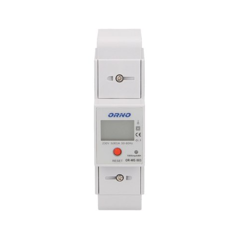 1-FAZOWY WSKAŹNIK ZUŻYCIA ENERGII ELEKTRYCZNEJ, 80A, DODATKOWY WSKAŹNIK, WYJŚCIE IM PULSOWE, PRZYCISK RESET, 2 MODUŁY, DIN TH-35M 1-FAZOWY WSKAŹNIK ZUŻYCIA ENERGII ELEKTRYCZNEJ, 80A, DODATKOWY WSKAŹNIK, WYJŚCIE IM PULSOWE, PRZYCISK RESET, 2 MODUŁY, DIN TH-35M