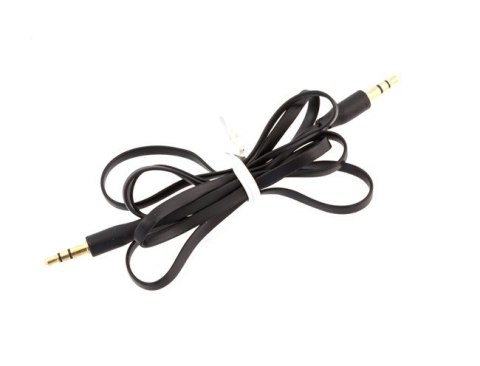 AK292A KABEL PŁASKI JACK 3,5MM 1M CZARNY AK292A KABEL PŁASKI JACK 3,5MM 1M CZARNY