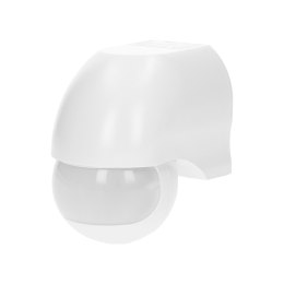 CZUJNIK RUCHU 180ST., REGULACJA  PIONOWA I  POZIOMA, IP44, 1200W, BIAŁY
