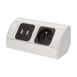 GNIAZDO MEBLOWE 1x2P+Z, 2xUSB