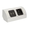 GNIAZDO MEBLOWE 1x2P+Z, 2xUSB