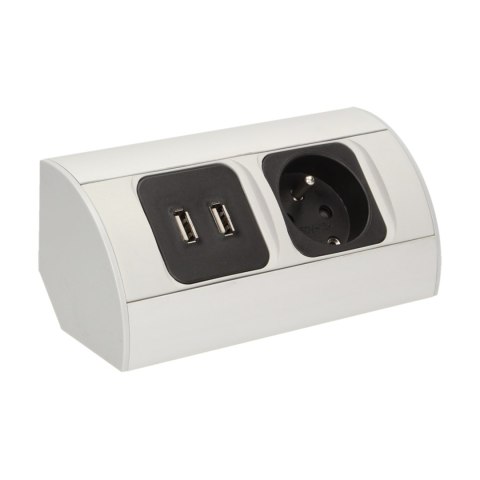 GNIAZDO MEBLOWE 1x2P+Z, 2xUSB GNIAZDO MEBLOWE 1x2P+Z, 2xUSB