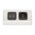 GNIAZDO MEBLOWE 1x2P+Z, 2xUSB