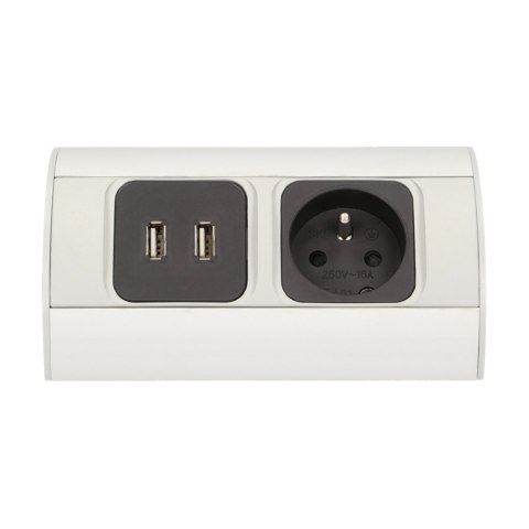 GNIAZDO MEBLOWE 1x2P+Z, 2xUSB GNIAZDO MEBLOWE 1x2P+Z, 2xUSB