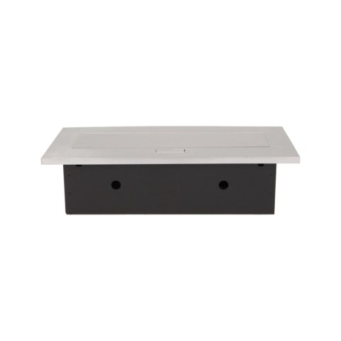 GNIAZDO MEBLOWE W PUSZCZANE W BLAT Z GRUBYM RANTEM, 2x2P+Z, 3 PORTY USB, SREBRNE GNIAZDO MEBLOWE W PUSZCZANE W BLAT Z GRUBYM RANTEM, 2x2P+Z, 3 PORTY USB, SREBRNE