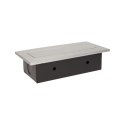 GNIAZDO MEBLOWE W PUSZCZANE W BLAT Z GRUBYM RANTEM, 2x2P+Z, 3  PORTY USB, SREBRNE