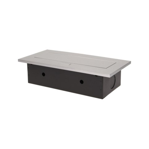 GNIAZDO MEBLOWE W PUSZCZANE W BLAT Z GRUBYM RANTEM, 2x2P+Z, 3 PORTY USB, SREBRNE GNIAZDO MEBLOWE W PUSZCZANE W BLAT Z GRUBYM RANTEM, 2x2P+Z, 3 PORTY USB, SREBRNE