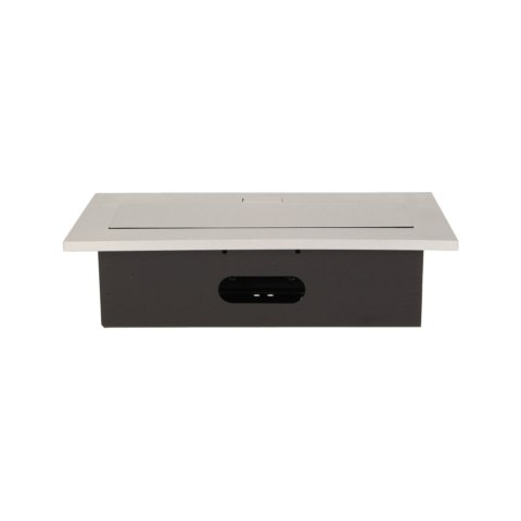 GNIAZDO MEBLOWE W PUSZCZANE W BLAT Z GRUBYM RANTEM, 2x2P+Z, 3 PORTY USB, SREBRNE GNIAZDO MEBLOWE W PUSZCZANE W BLAT Z GRUBYM RANTEM, 2x2P+Z, 3 PORTY USB, SREBRNE