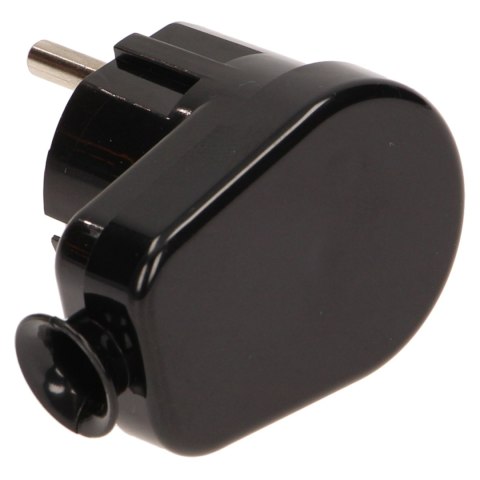 WTYCZKA KĄTOWA 2P+Z SCHUKO, CZARNA WTYCZKA KĄTOWA 2P+Z SCHUKO, CZARNA