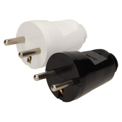 WTYCZKA PROSTA 2P+Z, CZARNA WTYCZKA PROSTA 2P+Z, CZARNA