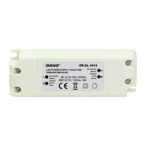 ZASILACZ DO LED 12VDC 18W, IP20 ZASILACZ DO LED 12VDC 18W, IP20