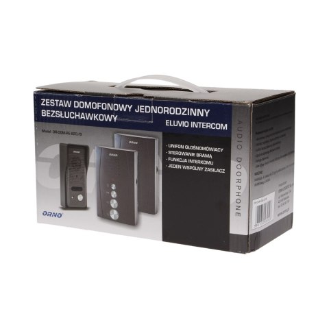 ZESTAW DOMOFONOWY JEDNORODZINNY Z INTERKOMEM, BEZSŁUCHAWKOWY, CZARNY ELUVIO INTERCOM ZESTAW DOMOFONOWY JEDNORODZINNY Z INTERKOMEM, BEZSŁUCHAWKOWY, CZARNY ELUVIO INTERCOM