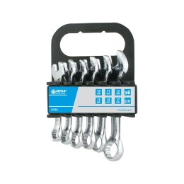 35236 KLUCZE OCZKOWO- PŁASKIE KRÓTKIE CRV ZESTAW 6 ELEMENTÓW., 10-17MM, MEGA