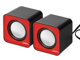 AC870 R 43397 GŁOŚNIKI KOM PUTEROWE 6W USB RED&BLACK