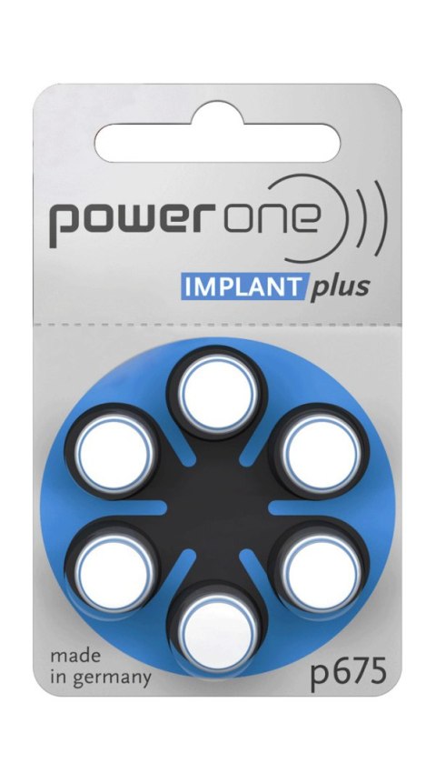 BATERIA DO AP. SŁUCH. IMPLANT PLUS POWER ONE VARTA 675 6SZT./BL BATERIA DO AP. SŁUCH. IMPLANT PLUS POWER ONE VARTA 675 6SZT./BL