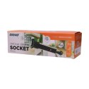 GNIAZDO MEBLOWE ?6CM WYSUWANE Z BLATU Z BLOKADĄ I  PRZEWODEM 1,8M, 3x2P+Z, INOX