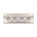 GNIAZDO MEBLOWE KUCHENNE 4x2P+Z, MONTAŻ NA RZE PY, INOX