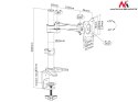 MC-717 44495 UCHWYT BIURKOWY DO MONITORA LCD 8KG MAx VESA 100x100 ALUMINIOWY