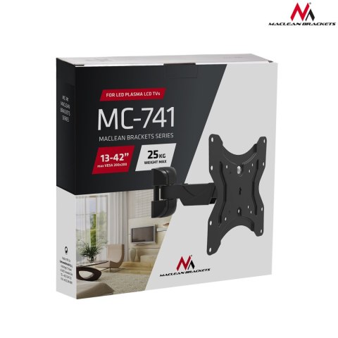 MC-741 46735 UCHWYT DO TELEWIZORA LUB MONITORA 13-42 CALE 25KG CZARNY MC-741 46735 UCHWYT DO TELEWIZORA LUB MONITORA 13-42 CALE 25KG CZARNY
