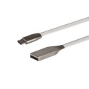MCTV-833W 44806 KABEL USB AM MICRO  PŁASKI NIE PLĄCZĄCY 1M BIAŁY METAL