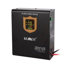 ZASILACZ AWARYJNY NAŚCIENNY KEMOT PROSINUS-500  PRZETWORNICA Z CZYSTYM  PRZEBIEGIEM SINUSOIDALNYM I FUNKCJĄ ŁADOWANIA 12V 230V 5