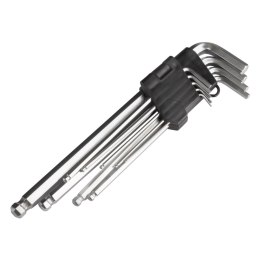 KLUCZE IMBUS ZESTAW KLUCZY IMBUSOWYCH DŁUGIE 230 MM 9 SZT. AMIO-01721