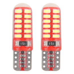 ŻARÓWKI LED CANBUS 24SMD 3014 T10E W5W SILCA WHITE 12V AMIO-01444