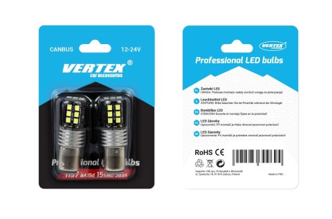 ŻARÓWKI LED CANBUS 2835 15SMD 1156 BA15S P21W R10W R5W WHITE 12V 24V AMIO-01293 ŻARÓWKI LED CANBUS 2835 15SMD 1156 BA15S P21W R10W R5W WHITE 12V 24V AMIO-01293