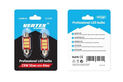 ŻARÓWKI LED CANBUS 4014 12SMD FESTOON C5W C10W C3W 41MM WHITE 12V 24V AMIO-01291 ŻARÓWKI LED CANBUS 4014 12SMD FESTOON C5W C10W C3W 41MM WHITE 12V 24V AMIO-01291