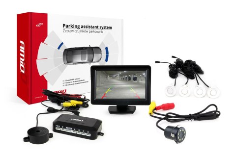 ZESTAW CZUJNIKÓW PARKOWANIA TFT01 4,3" Z KAMERĄ HD-308-LED 4 SENSORY BIAŁE ZESTAW CZUJNIKÓW PARKOWANIA TFT01 4,3" Z KAMERĄ HD-308-LED 4 SENSORY BIAŁE
