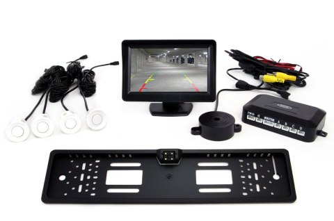 ZESTAW CZUJNIKÓW TFT01 4,3" Z KAMERĄ CAM-402 LED 4 SENSORY BIAŁE ZESTAW CZUJNIKÓW TFT01 4,3" Z KAMERĄ CAM-402 LED 4 SENSORY BIAŁE