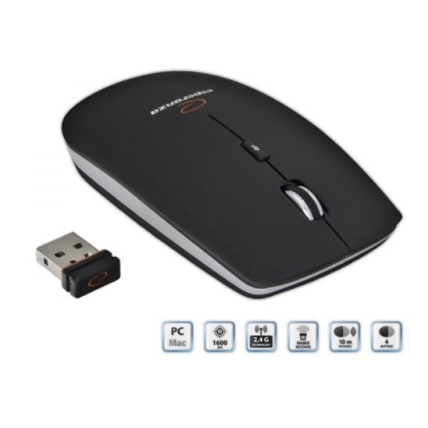 EM120K MYSZ BEZ PRZEWODOWA 2.4GHZ 4D O PTYCZNA USB SATURN CZARNA EM120K MYSZ BEZ PRZEWODOWA 2.4GHZ 4D O PTYCZNA USB SATURN CZARNA