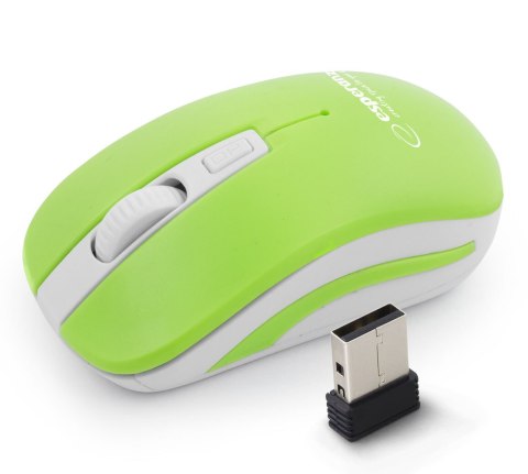 EM126WG MYSZ BEZ PRZEWODOWA 2.4GHZ 4D O PTYCZNA USB URANUS ZIELONO-BIAŁA EM126WG MYSZ BEZ PRZEWODOWA 2.4GHZ 4D O PTYCZNA USB URANUS ZIELONO-BIAŁA