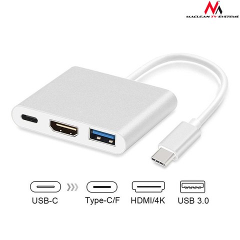 MCTV-840 52385 ADA PTER USB-C - HDMI / USB 3.0 / USB-C METALOWA OBUDOWA 4K MCTV-840 52385 ADA PTER USB-C - HDMI / USB 3.0 / USB-C METALOWA OBUDOWA 4K