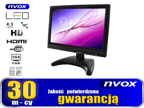 MONITOR LED HD 10CALI HDMI VGA USB AV BNC 12V 230V... (NVOX PC1018 HD) MONITOR LED HD 10CALI HDMI VGA USB AV BNC 12V 230V... (NVOX PC1018 HD)