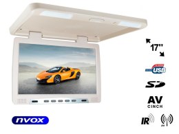 MONITOR  PODWIESZANY  PODSUFITOWY LCD 17CALI CALI LED IR FM USB SD... (NVOX RF1790U BE)