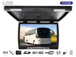 MONITOR  PODWIESZANY  PODSUFITOWY LCD 22CALI CALE LED USB SD IR FM 12V 24V... (NVOX RF 2289U BL 24