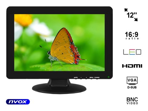 MONITOR SAMOCHODOWY LUB WOLNOSTOJĄCY LCD 12CALI CALI LED VGA HDMI 12V 230V... (NVOX PC1211 VGAH) MONITOR SAMOCHODOWY LUB WOLNOSTOJĄCY LCD 12CALI CALI LED VGA HDMI 12V 230V... (NVOX PC1211 VGAH)