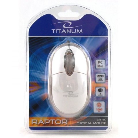 TM102W MYSZ PRZEWODOWA 3D O PTYCZNA USB RA PTOR BIAŁA TITANUM TM102W MYSZ PRZEWODOWA 3D O PTYCZNA USB RA PTOR BIAŁA TITANUM
