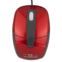 TM108R MYSZ  PRZEWODOWA 3D O PTYCZNA USB BARRACUDA CZERWONA TITANUM